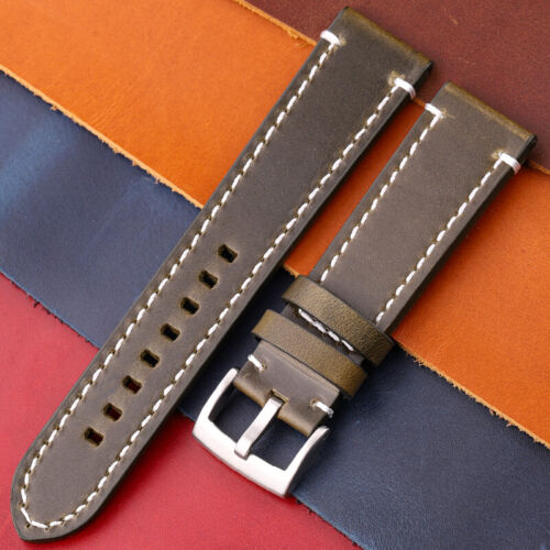 Genuine Leather Watch Band 7 Colors Strap 18mm 20mm 22mm 24mm Cowhide Bracelet - Picture 22 of 35