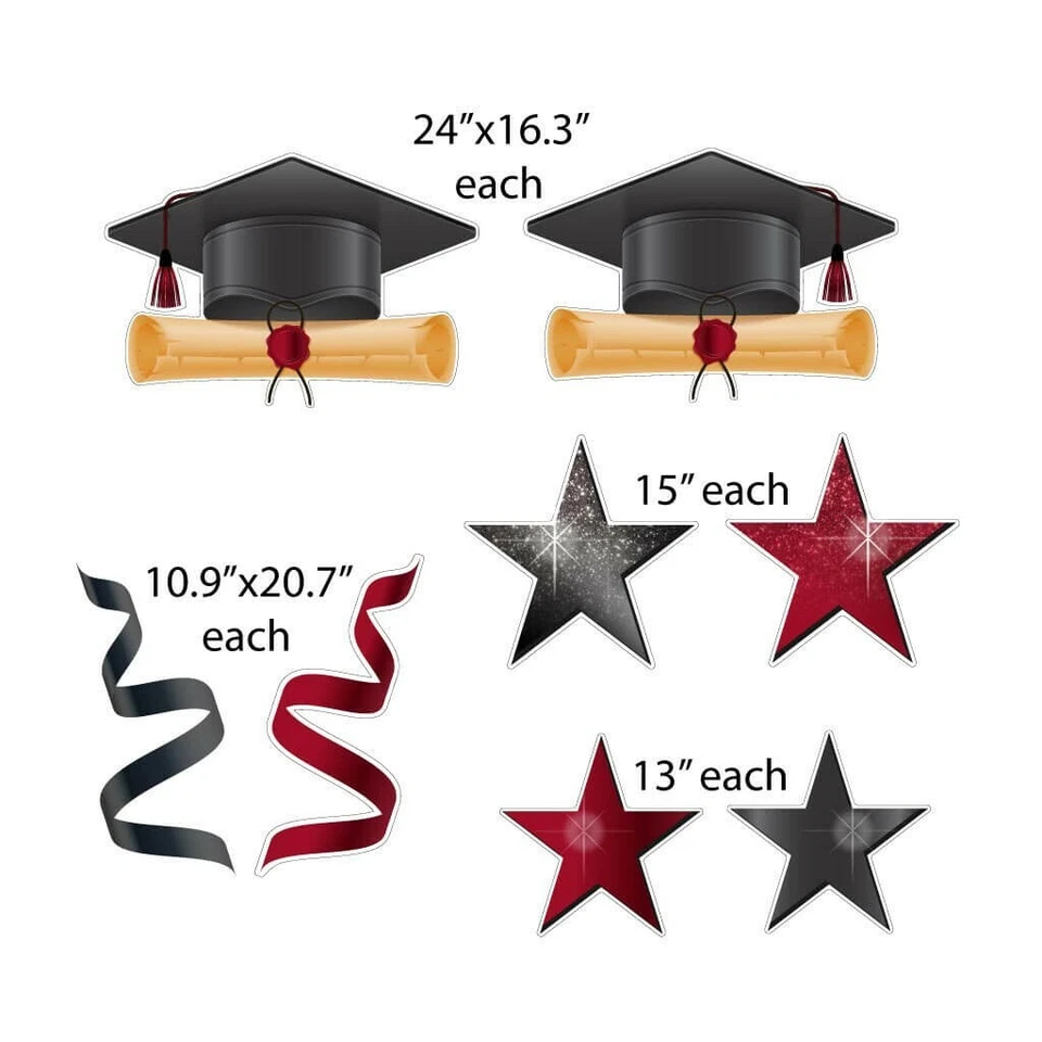 VictoryStore Congrats Grad Scarlet Graduation Yard Display Graduate Decor 20025I - Image 4 of 4