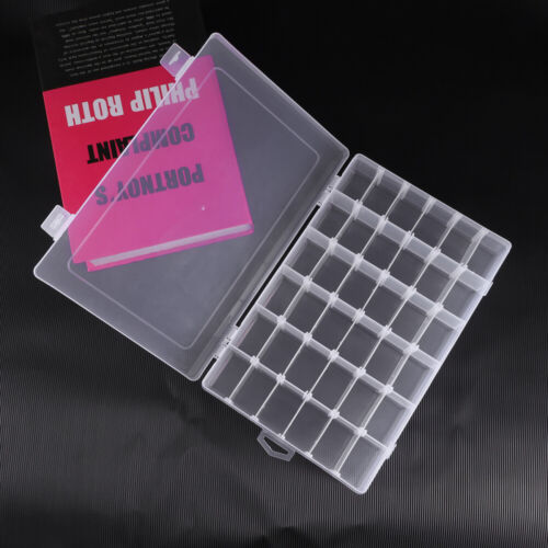 36 Slots Clear Plastic Jewelry Storage Box Beads Case Organizer Tools w/Divider - Picture 5 of 11
