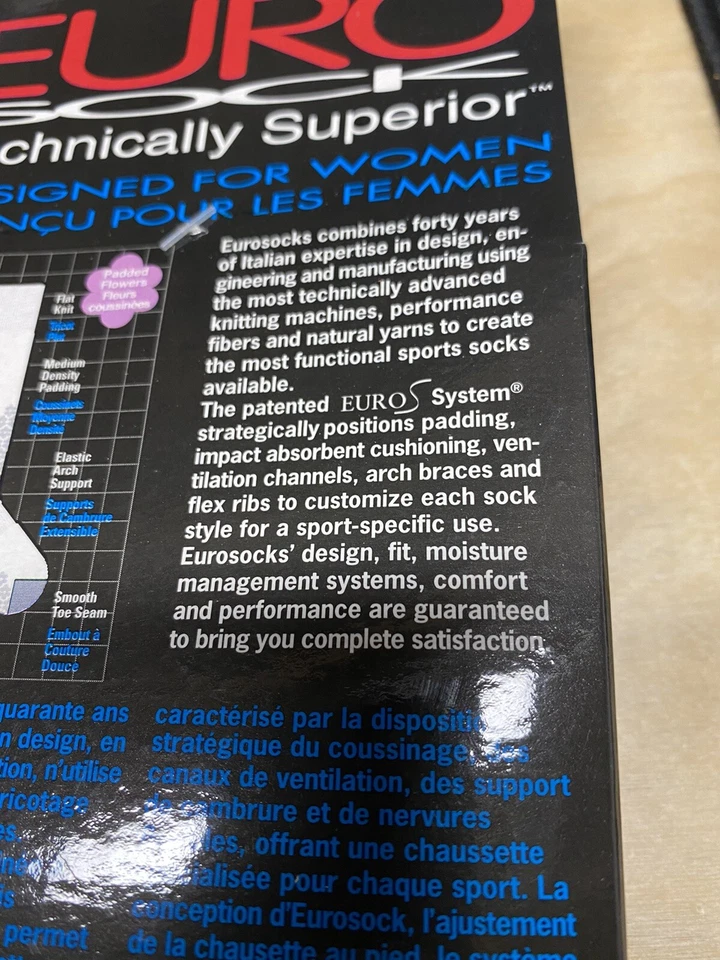 Calcetines acolchados Euro Sock esquí snowboard - púrpura - mediano (8-10) - para mujer - nuevos Foto 4 de 4