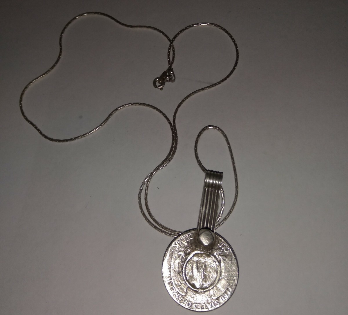 silver Necklace with 1964 pendant quarter coin | eBay