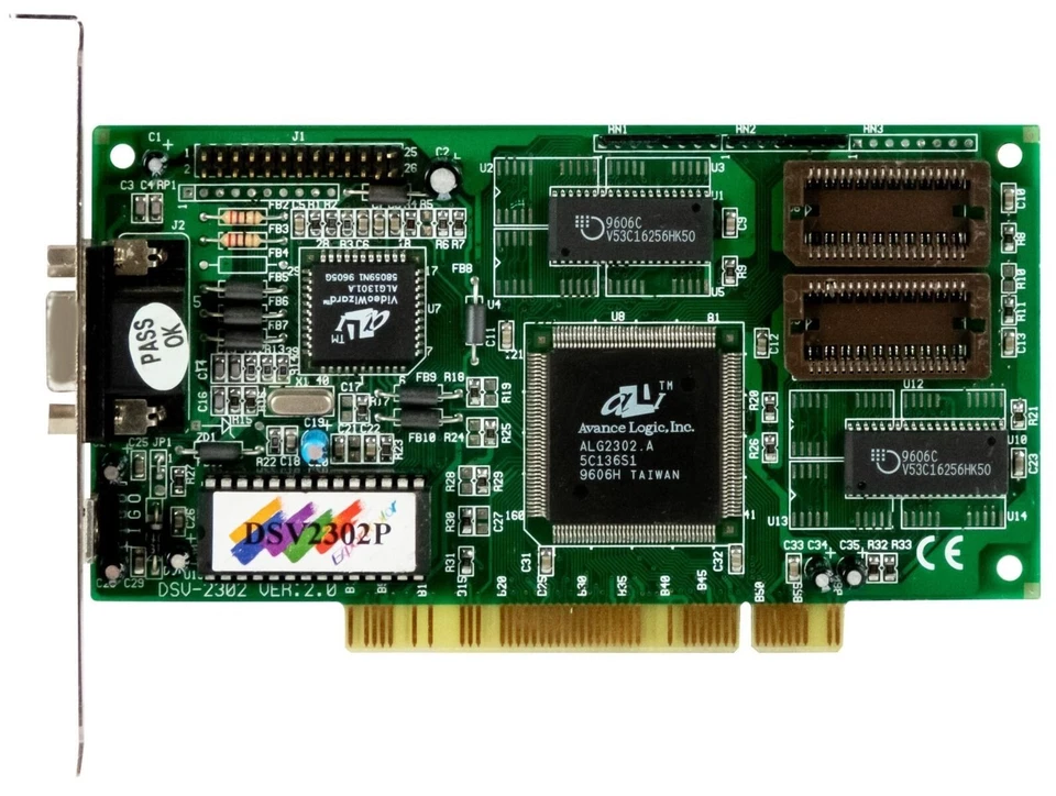 PCI Graphic Card AVANCE LOGIC ALG2302.A 1MB Edoram DSV2302P DSV-2302 PCI D-Sub - Image 2 of 2