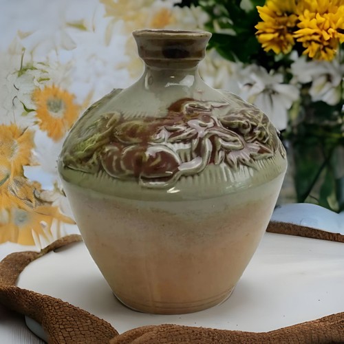 Vintage Japanese Pottery Shuri Yaka Dragon Sake Bottle Vase Shuri Castle - Picture 14 of 16