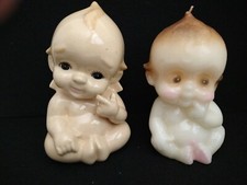LOT 2 Big cute baby Kewpie Style candle 6.75 inches Figure