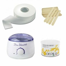 KIT DEPILAZIONE SCALDACERA + ROTOLO PER CERETTA + CERA DEPILIA + 100 SPATOLE