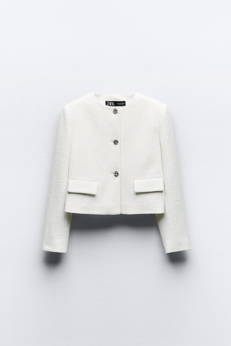NEW ZARA SS24 TEXTURED BLAZER WITH METALLIC THREAD REF 2724/127