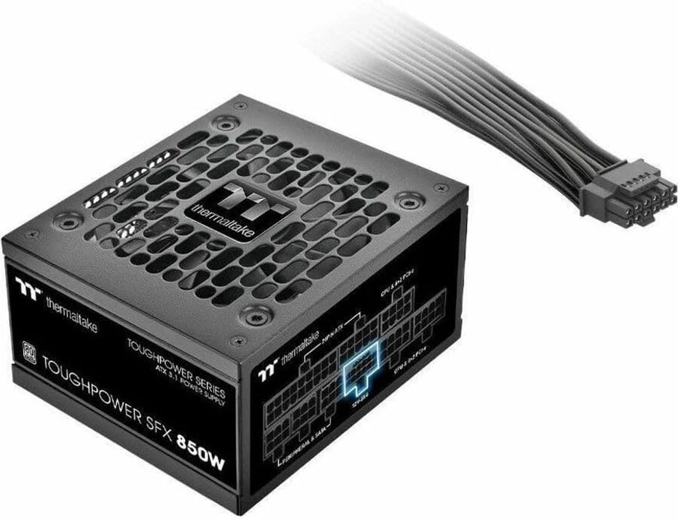 Fuente de alimentación estándar SFX 850W 80Plus Platinum ATX 3.1, totalmente modular, ventilador de 90 mm Foto 4 de 4