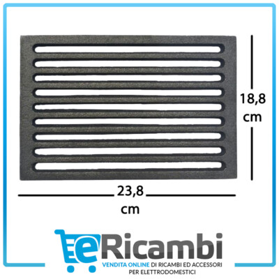 Griglia In Ghisa Per Camino Con Cassetto Cenere - 20,5x31,5 Cm - Per Stufe A Pellet, Barbecue E Camini - Foto 5