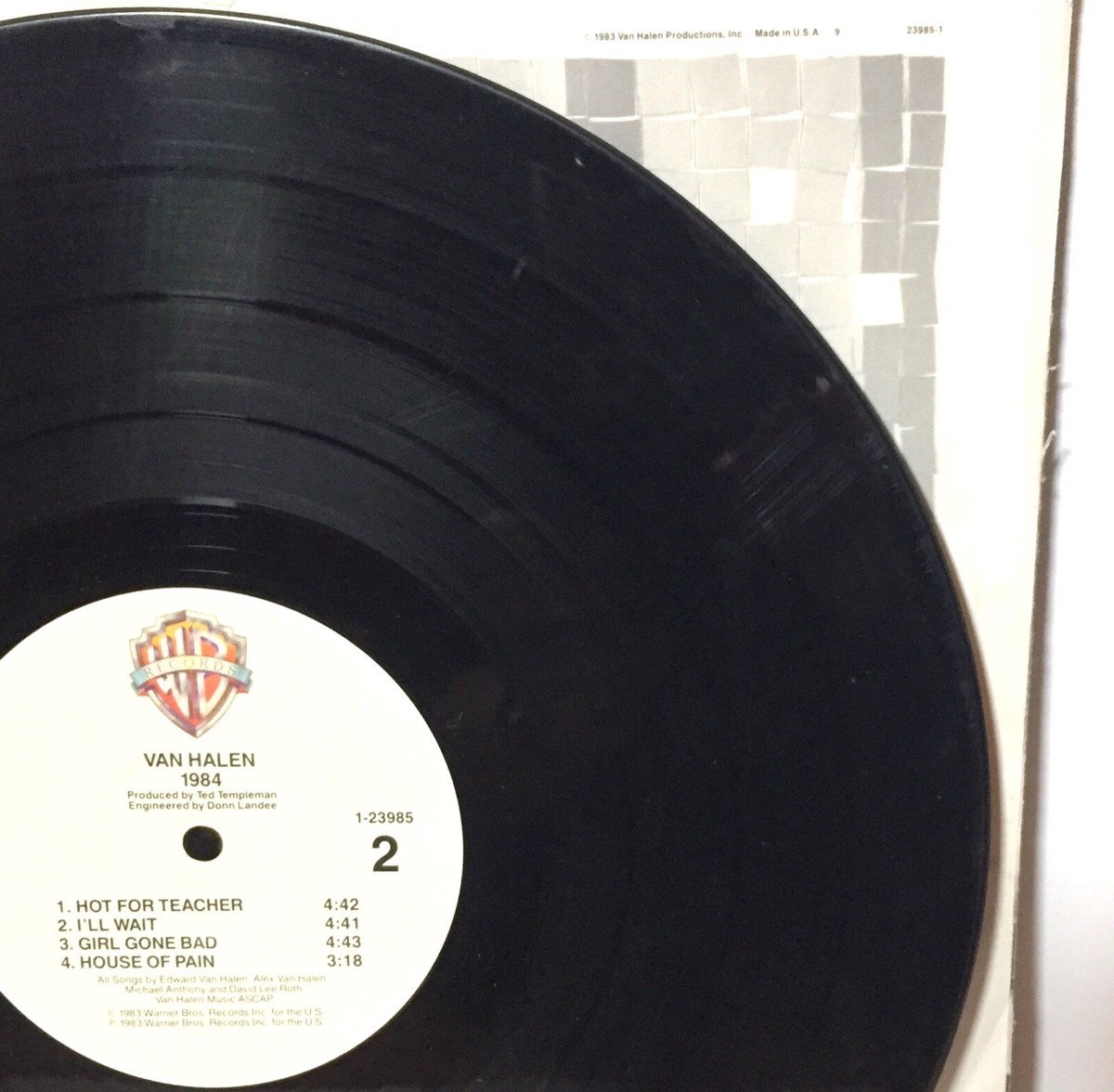 Van Halen 1984 LP Vinyl Misprint Upside Down Back Cover 1