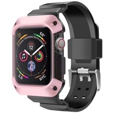 For Apple Watch 6 40mm Pink Protective Armour Silicone Band Strap  Bumper Cover