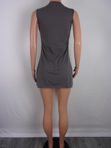 SheIn Pullover Sleeveless T-Shirt Dress SIZE: S GRAY GRAPHIC DESIGN - Picture 3 of 3