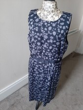 Shift Grey Knee Length Midi Dress UK L Round Neck Linned Day To Evening Dress