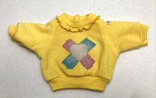 VINTAGE Cabbage Patch Kid Sweater Sweatshirt Yellow CPK Official Heart Retro