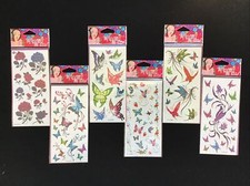 6pcs Waterproof Temporary Butterfly Tattoo Sticker / Rose Skin Body Art St-150