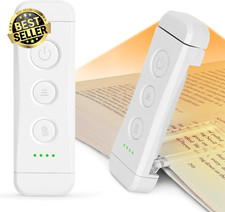 USB Rechargeable Book Light –Clip-On LED,3 Amber Modes,5-Level Dimming, Portable