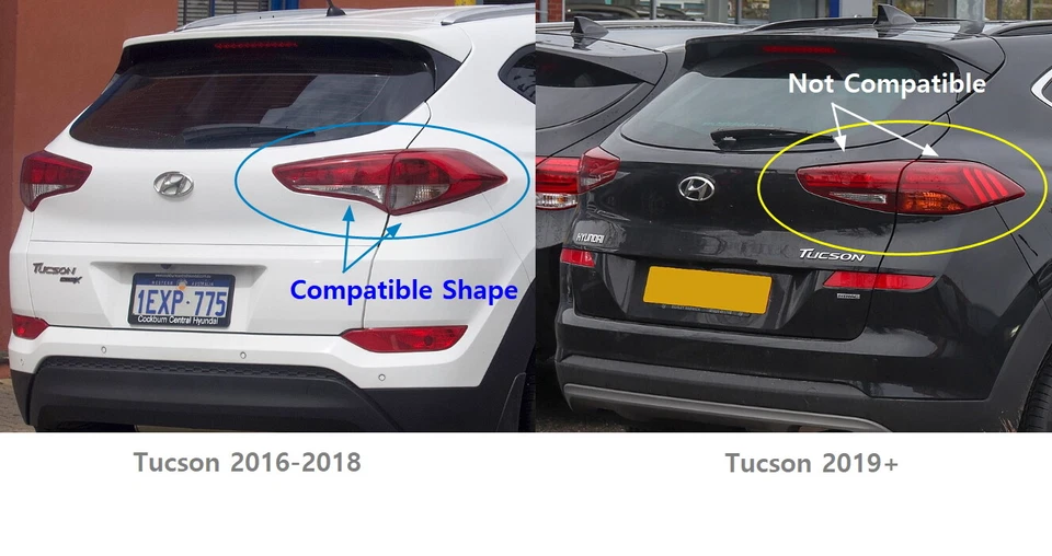 Rear Fog Lamp Molding Front Reflex Lenz Cover Silver for Hyundai Tucson 2016~18 - Image 2 of 4