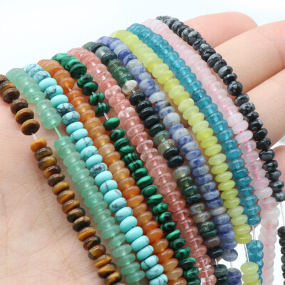 15'' Natürliche 2x4mm Edelstein Rondelle Abacus Lose Perlen Bastelperlen