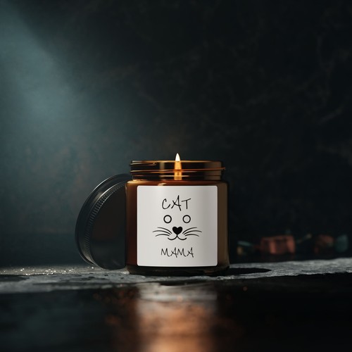 Cat Mama Scented Soy Candle, Pet Lover Gift, Home Fragrance, Cozy Decor, Cat - Picture 6 of 6