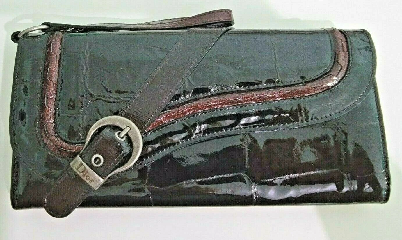 EMBRAYAGE EN RELIEF DIOR GAUCHO CROCO BRILLANT