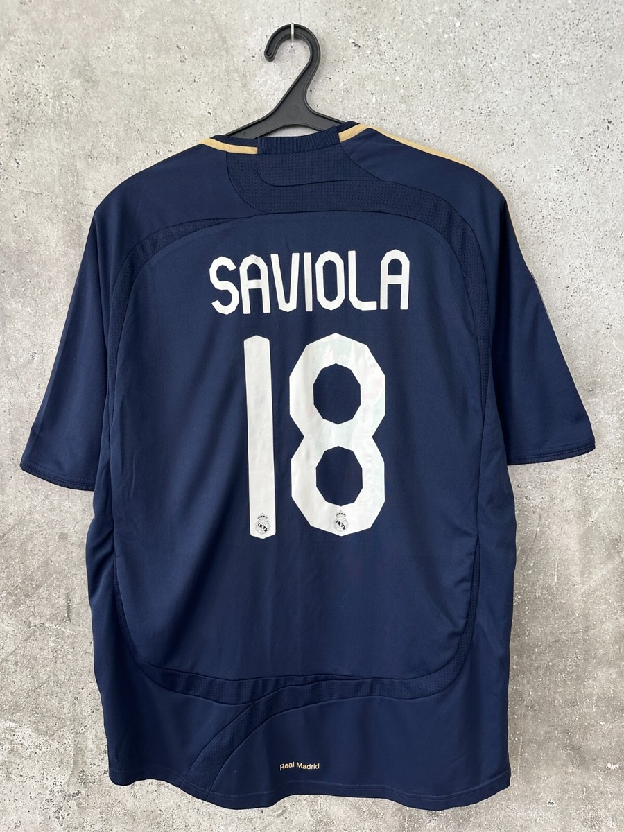 REAL MADRID 2007 2008 AWAY FOOTBALL SHIRT #18 SAVIOLA ADIDAS
