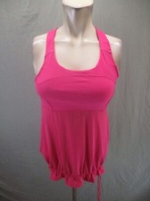 ATHLETA Size S Womens Pink Drawstring Bubble Athletic Racer Back Tank Top 807