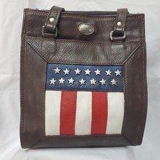 American West Flag Patriot Handbag - EUC RED WHITE BLUE Star Studs