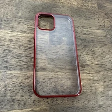 iPhone 12/12 Pro Clear Case Red Bumper Shockproof Slim Soft TPU Cover 6.1”