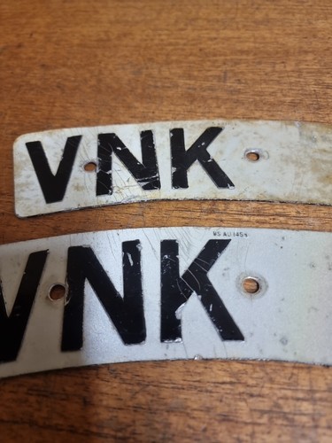 Pait Of Vintage Motorcycle Number Plates Aluminium - Picture 3 of 17