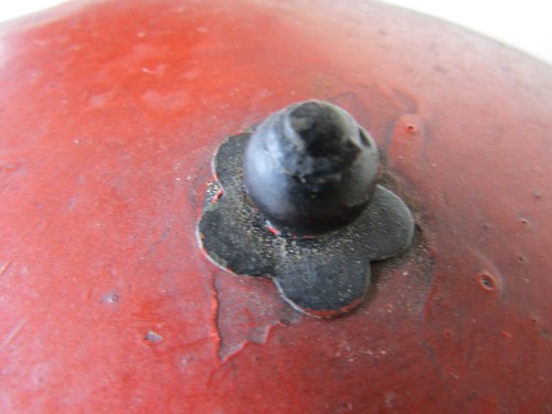 ANTIQUE NEGORO LACQUER SAKE EWER red and black lacquer JAPENESE TEAPOT - Picture 12 of 12