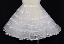 XS S M White Short PETTICOAT HALF SLIP Dirndl German Oktoberfest Swing Dress