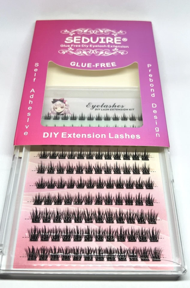 Self Adhesive Cluster Lashes DIY Press On Eyelashes Pre Glued Russian Extensions - Image 2 of 4