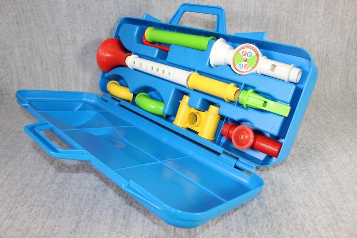 FISHER PRICE 604E Crazy Combo Horn Play Set 1984 One Man Band Sax