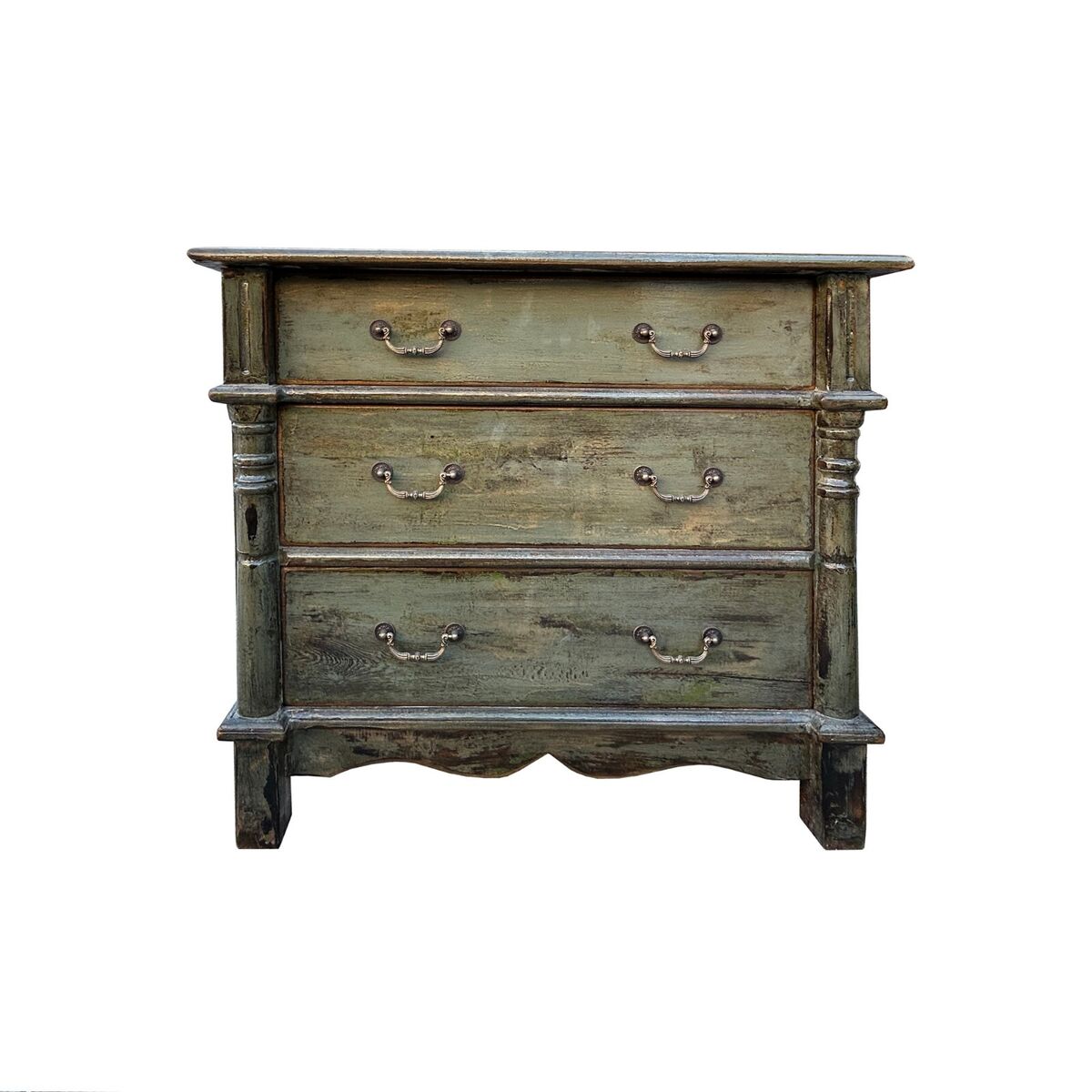 Distressed Gray Brownish Marks 3 Drawers Credenza Storage Cabinet ws4370S Distressed Gray Brownish Marks 3 Drawers Credenza Storage Cabinet ws4370S