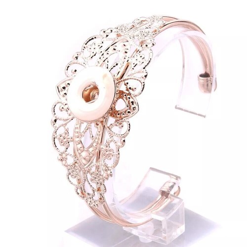 Snap Bracelet Women Jewelry 18mm Button Fit Snaps Bangle Gold Charms Multi Metal - Foto 22 di 24