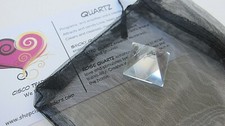 Quartz Pyramid 16mm Drawstring Bag Information Card Healing Crystal Reiki Grid