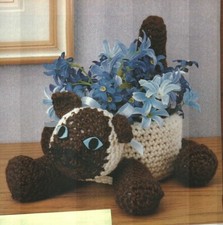 PRETTY KITTY CAT BASKET HOME DECOR CROCHET PATTERN INSTRUCTIONS