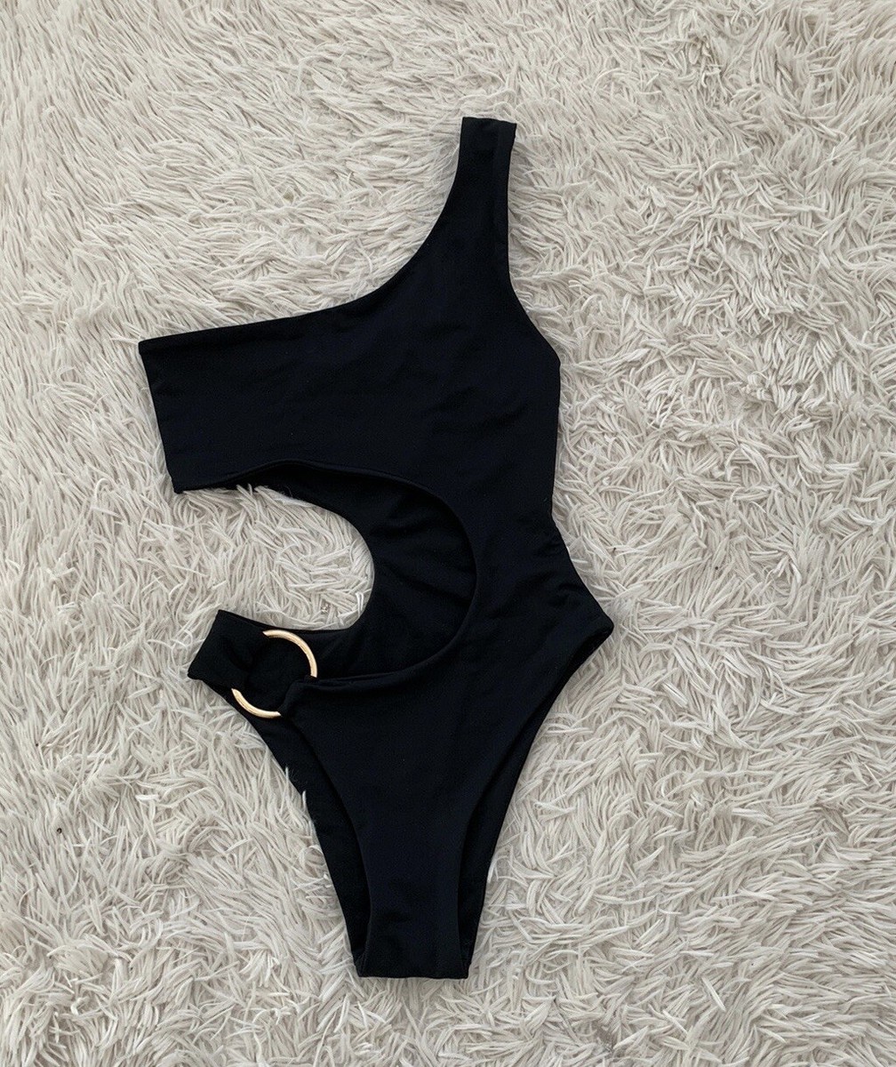 【関税込み】Louisa Ballou ブラック Half Moon ワンピース NWT Louisa Ballou black half moon one piece sz XS | eBay