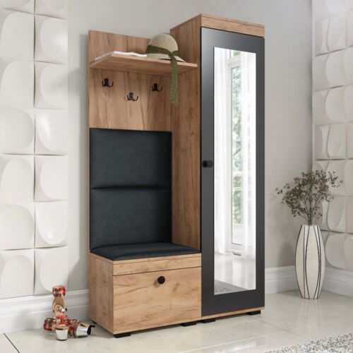 Flurgarderobe DUO, Garderobenschrank, Spiegel, Schuhschrank, fertig aufgebaut - Bild 4 von 33