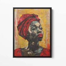 Proud African Woman Canvas Art framed canvas wallart decor