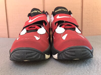 EUC Nike Air Diamond Turf 2 II Red Black US 7Y Prime Time Dion