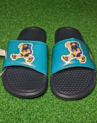 Nike Benassi JDI Print Sandals Obsidian Bright Spruce 631261-408 US Size 7/W 8.5