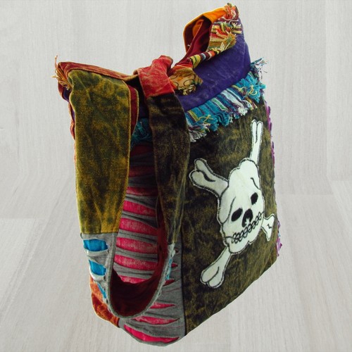 Yogi Bag Handbag Casual Bag Indi Style Scull Head - Picture 5 of 5