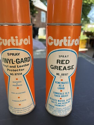 CURTIS INDUSTRIES Curtisol spray Vinyl Gard & Red Grease VINTAGE NO STRAWS