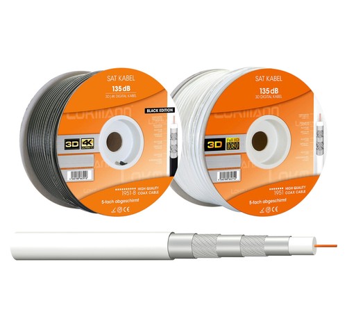 5 - 500m SAT Koaxialkabel 135dB 5-fach TV Antennenkabel Digital Coax 4K UHD 3D  - Bild 25 von 87