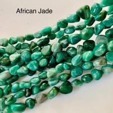 Authentic African Jade Potato Tumbled Nugget Gemstones Beads 6 8mm -15" Strand