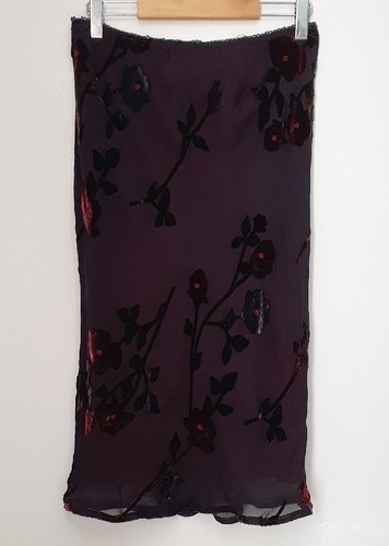 SALE❀ڿڰۣ❀ PATSY SEDDON For PHASE EIGHT Black & Red DEVORE Bias Cut SKIRT Size 12 - Picture 4 of 11