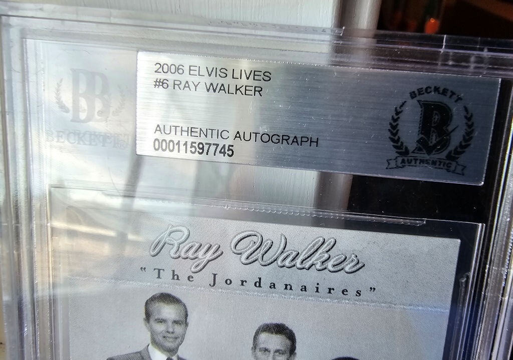 RAY WALKER "THE JORDANAIRES" 2006 PRESS PASS ELVIS LIVES ON CARD AUTO