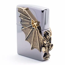 Zippo Lighter Gargoyle 2 GD Windproof Genuine Free Shipping 6 Flints New In Box
