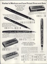1941 PAPER AD 3 PG Parker Pen Pencil Duofold Set Fountain Eversharp Display 