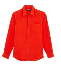 Vilebrequin Mens Linen Shirt / Caroubis / Red / RRP £185